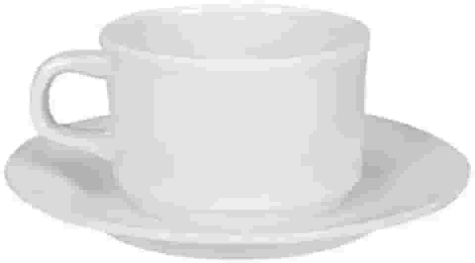 Tuut, Linha Melamine, Jogo com Xícara e Píres para Chá, Branco, 200ml