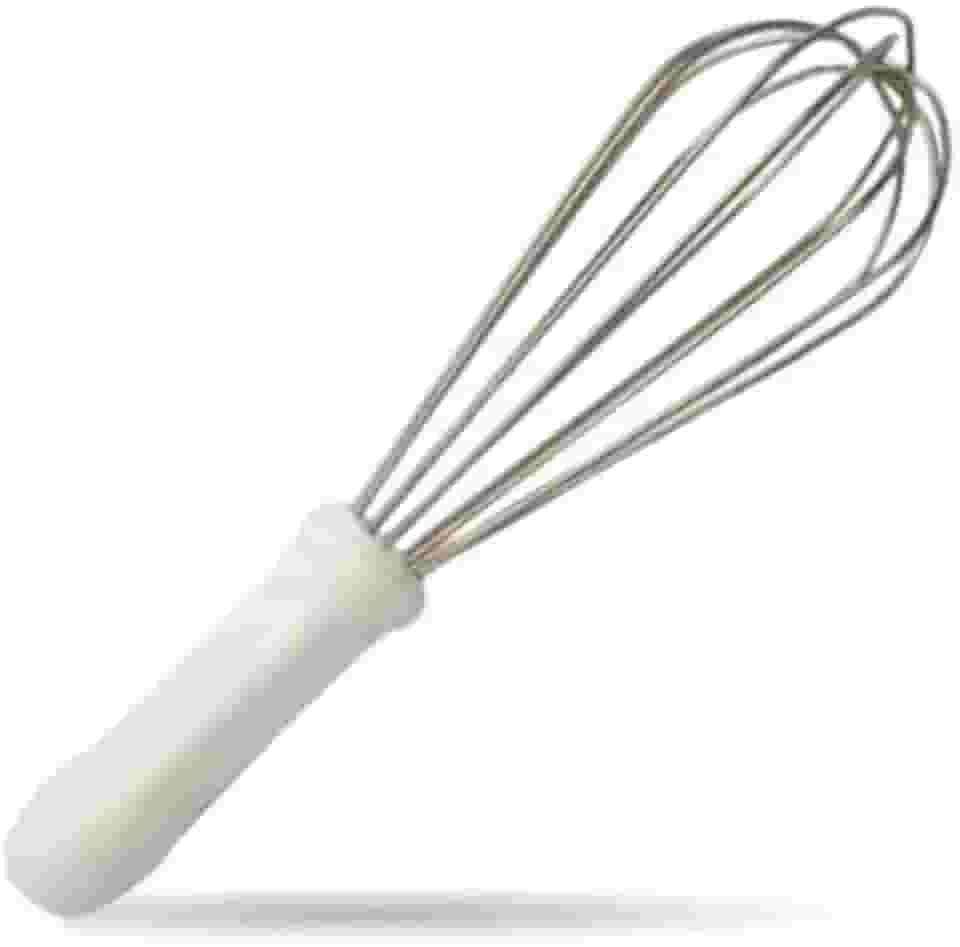 Batedor Fouet Inox Profissional Branco 25cm 30cm 35cm 40cm Fue Creme Clara Bolo Massa (25cm)
