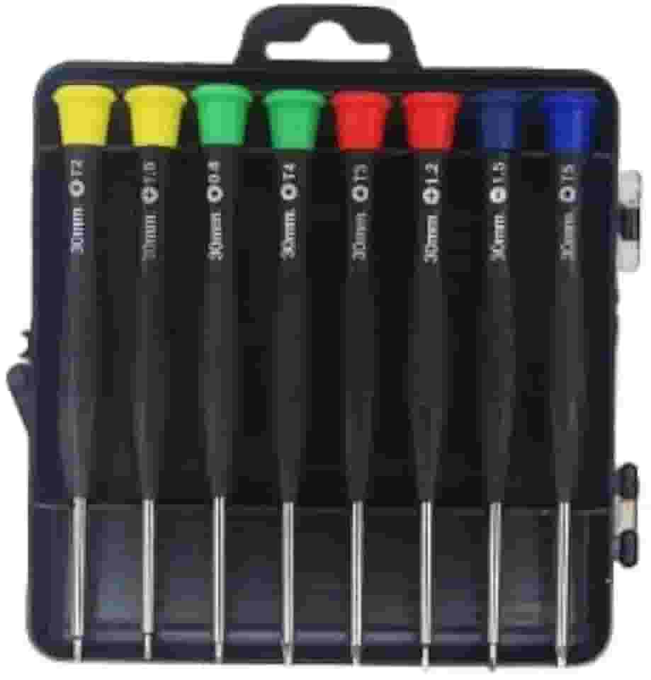 Kit de Chaves de Precisão, 8 Peças, Pontas Imantadas, com Estojo KPAA035