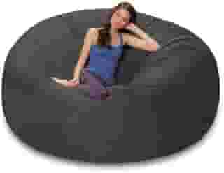 Puff Gigante Redondo Sem Enchimento Em Suede 1.40m P/Sala