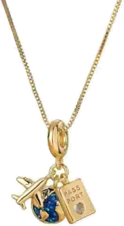 Colar Feminino Voyager de Cobre com Pingente de Passaporte - Acessório para Mulheres Apaixonadas por Viagens - 45cm Eternize Momentos e Histórias - Acompanha Bolsa de Veludo