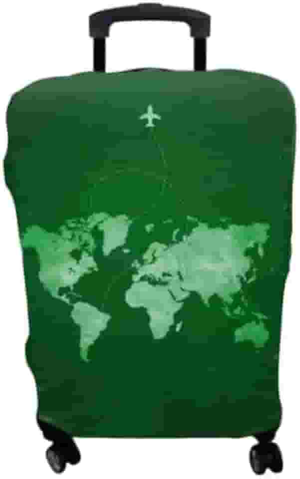 Capa de Mala de Viagem Mapa Mundi de 8 a 23 KG (VERDE, M- 23 KG)