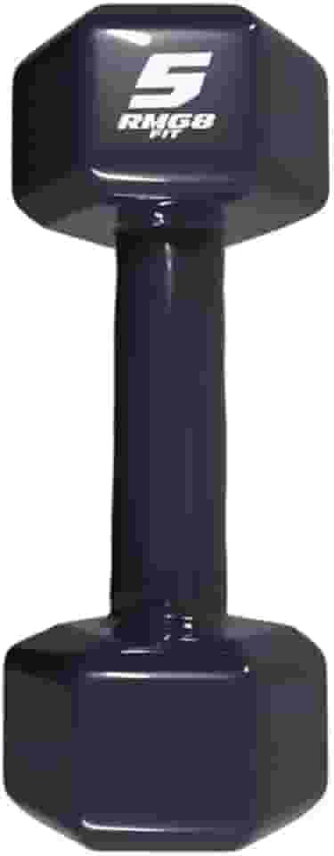 Rmg8 Fit - HALTER 5KG EMBORRACHADO SEXTAVADO PRETO