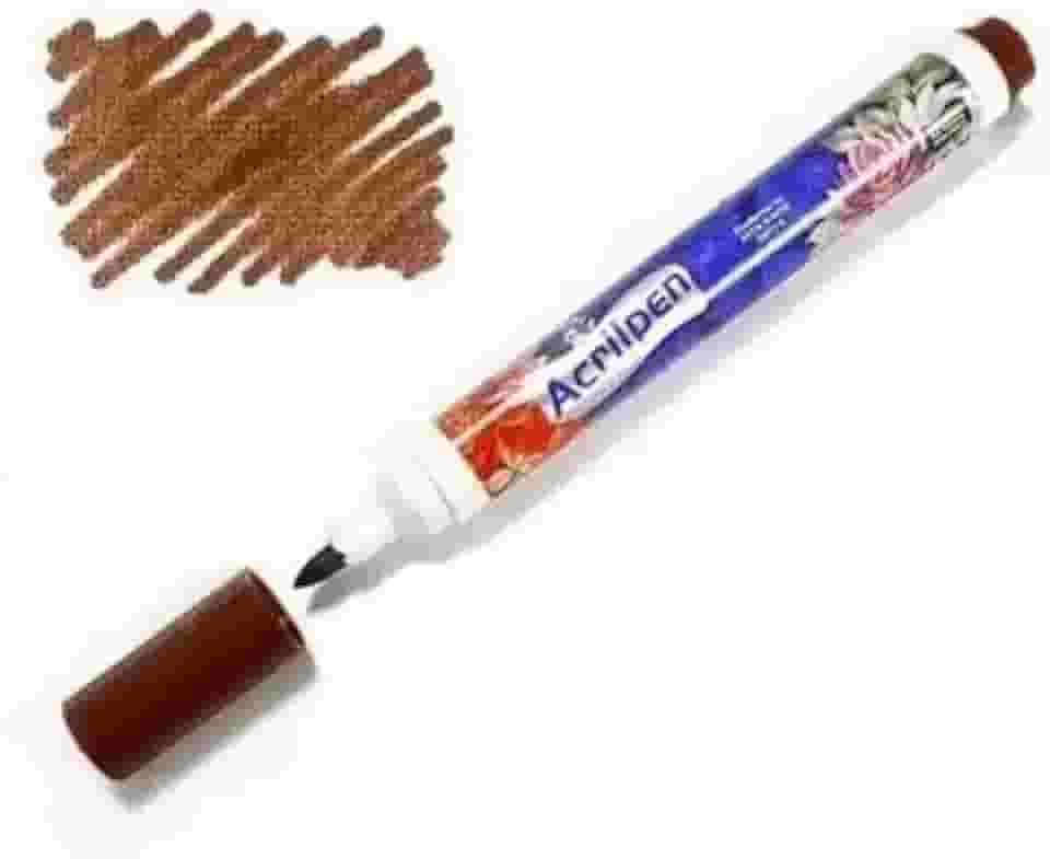 Caneta Para Tecido Acrilex Acrilpen 20ml - Marrom 531 - Pintura Permanente com Alta Fixação É Ideal Para Personalizar E Detalhar Seus Projetos De Tecido Com Precisão E Durabilidade