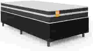 Cama Box Solteiro Colchão Molas Qatar 88x188x60cm Branco/Preto- Suporta até 150Kg