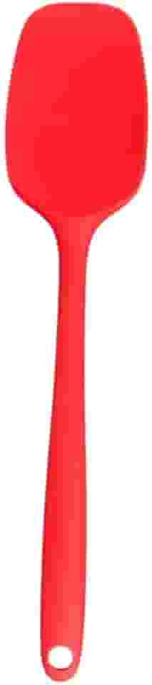 Espátula de Silicone Grande Retangular Vermelha Cabo Maciço Multiuso Reforçada Resistente ao Calor