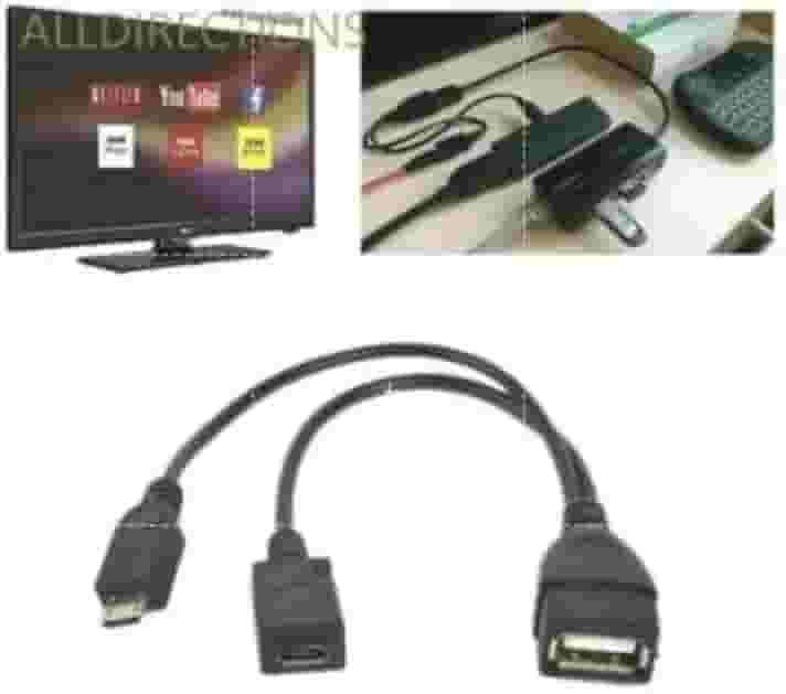 Adaptador Usb Amazon FireStick Realme Stick TV Mi Stick Chromecast 4 Mecool KD1 2 Em 1 Otg Micro Usb Host Power Y Divisor
