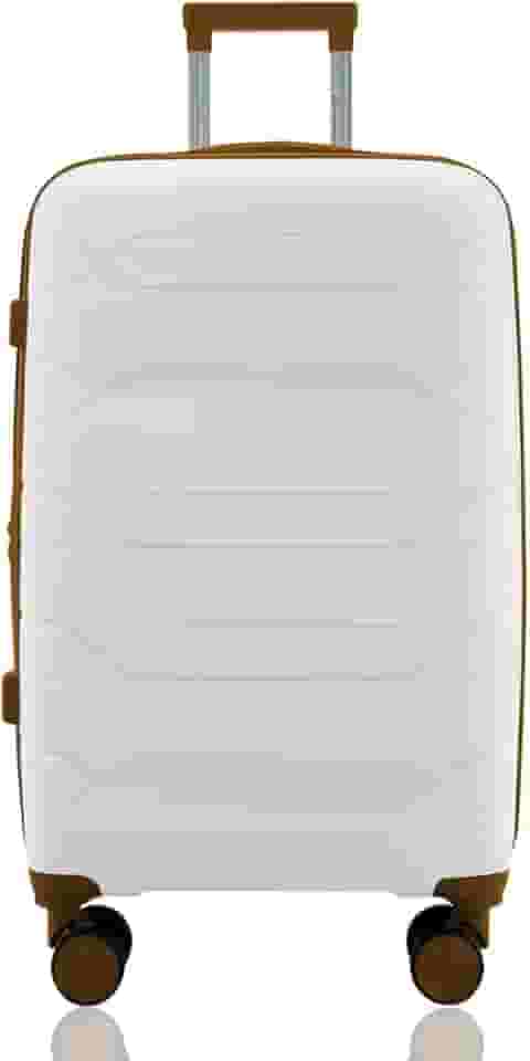 Mala de Viagem Média 23kg Despachada Expansiva Rígida Polipropileno Rodas Duplas 360º Cadeado TSA Gladiador P1M Branco