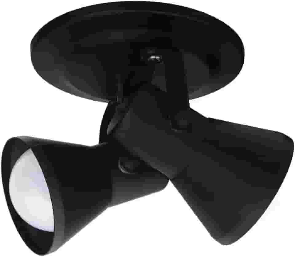 Spot Duplo De Sobrepor Direcionável Teto Sala 2 E27 (Preto)
