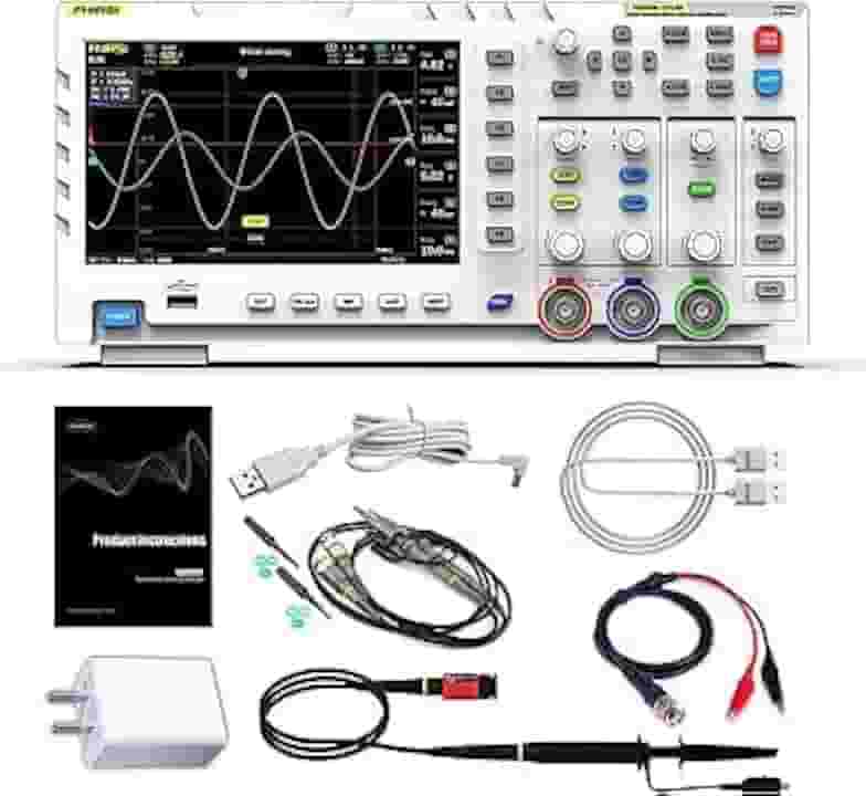 Fnirsi Oscilloscope Fnirsi-1014D Desktop Oscilloscope 100MHZ*2 1GS/s 2 in 1 Dual Channel Digital Oscilloscope 10MHZ Signal Generator