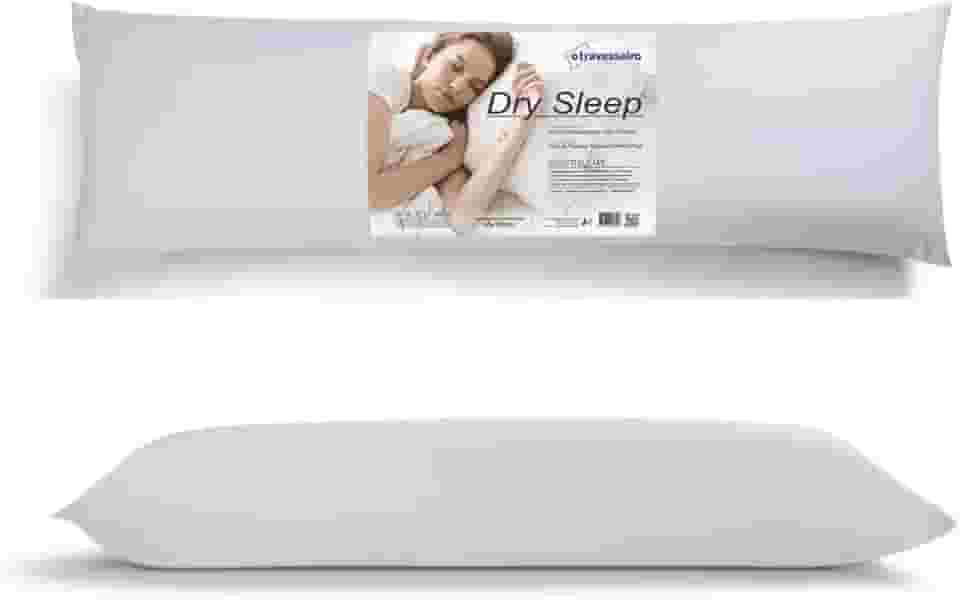 Travesseiro de Corpo Minhocão para Gestante - 45x130cm - Antitranspirante e Antialérgico - Branco