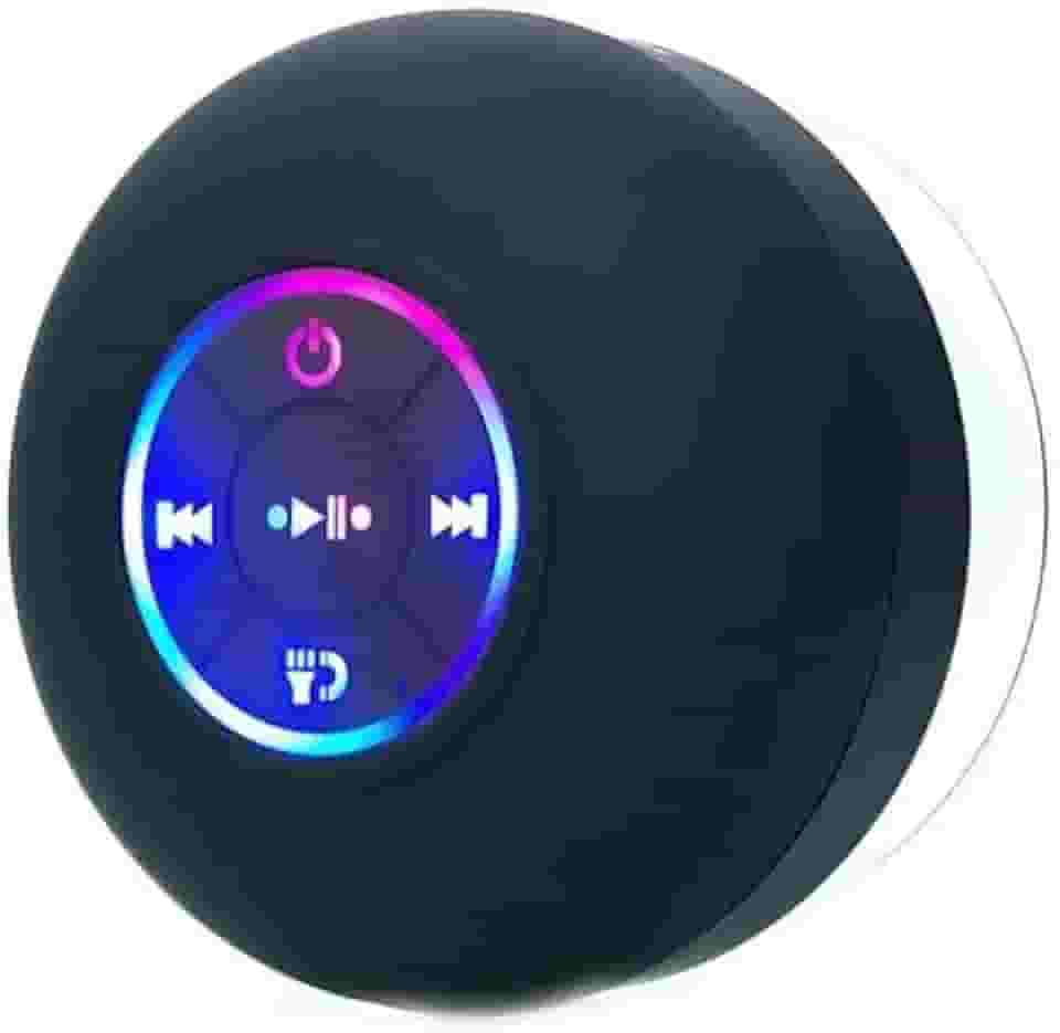 Mini Caixa de Som Bluetooth à Prova D'Água - Portátil e Versátil para Uso no Chuveiro, Carro e Escritório, (Azul) (preto)