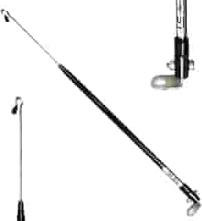 Antena Corta Pipa Linha Anti Cerol Fio Retrovisor 2 Estágios Retrátil Moto Proteção Segurança Preta