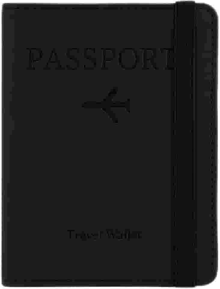 Porta Passaporte Com Elástico Ajustável Organizador De Documentos De Viagem Carteira Porta Cartões Capa Slim Doleira Antifurto Ideal Para Viagens (Preto)