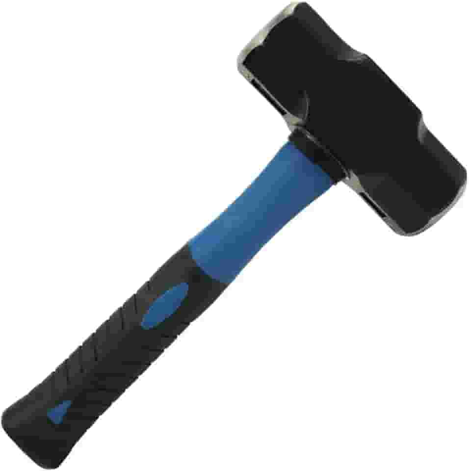 Marreta 2kg Profissional Emborrachada Com cabo de fibra Antivibração - Martelo de Impacto Pesado para Obras, Pedreiro e Demolição