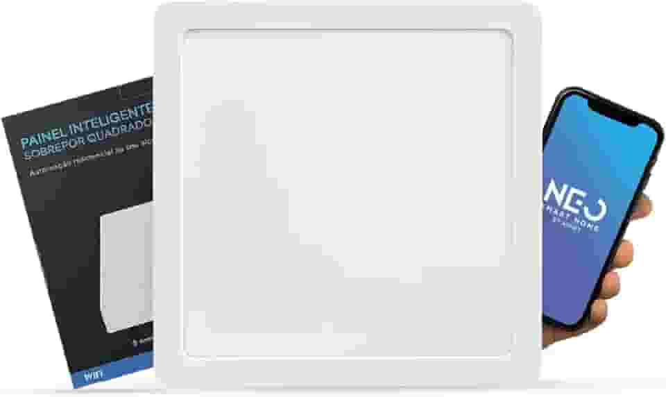 Kit Painel led Plafon Smart Inteligente Wi-fi 2.4 GHz 18w ou 24w 2700k a 6500k Alexa google 110/220 Bivolt Neo Avant (24W, 1)
