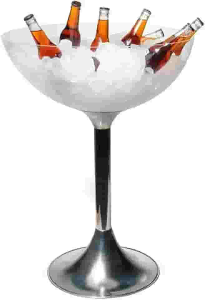 Champanheira Acrílico Grande Taça Pé Alumínio 33 Litros Top