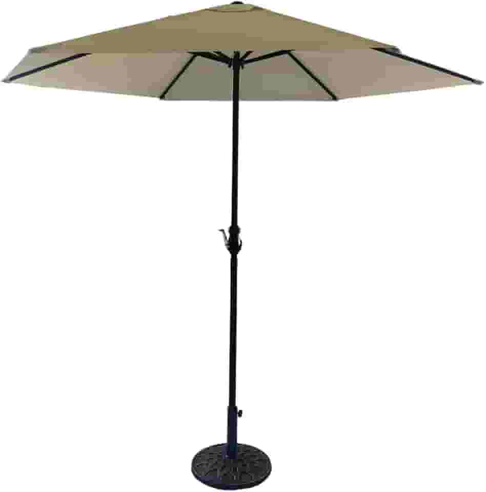 Chalesco Guarda-Sol Ombrelone Malta 6 Varetas Altura 1,8 m Diâmetro 2,7 m Dobrável Resistente ao Sol e Chuva Proteção UV para Jardim Piscina e Praia