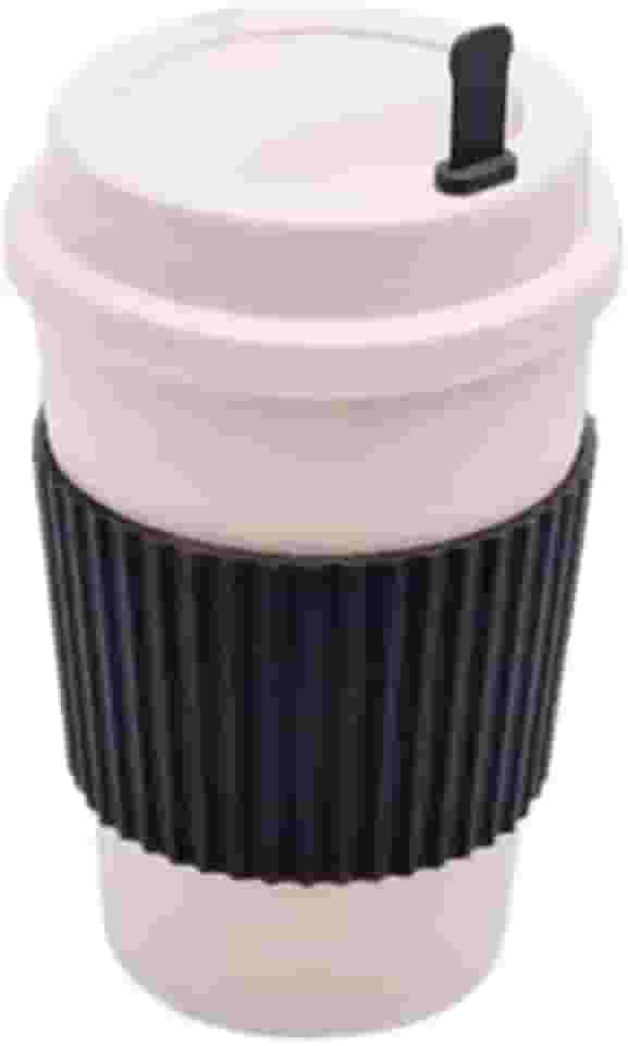 Copo Ecológico de Bambu 450ML Reutilizável com Tampa Antivazamento e Mexedor Sustentável para Café, Chá e Bebidas Frias (Roxo)