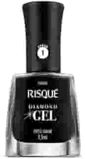 Esmalte Risqué Diamond Gel Preto Caviar Cremoso 9, 5ml, Risqué, PRETO CAVIAR, 9.5 ml
