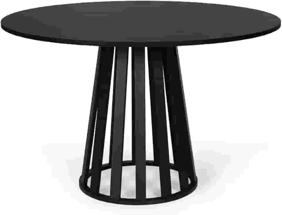 Mesa de Jantar Redonda 4 Lugares 90cm Tália Preta - Straub Web