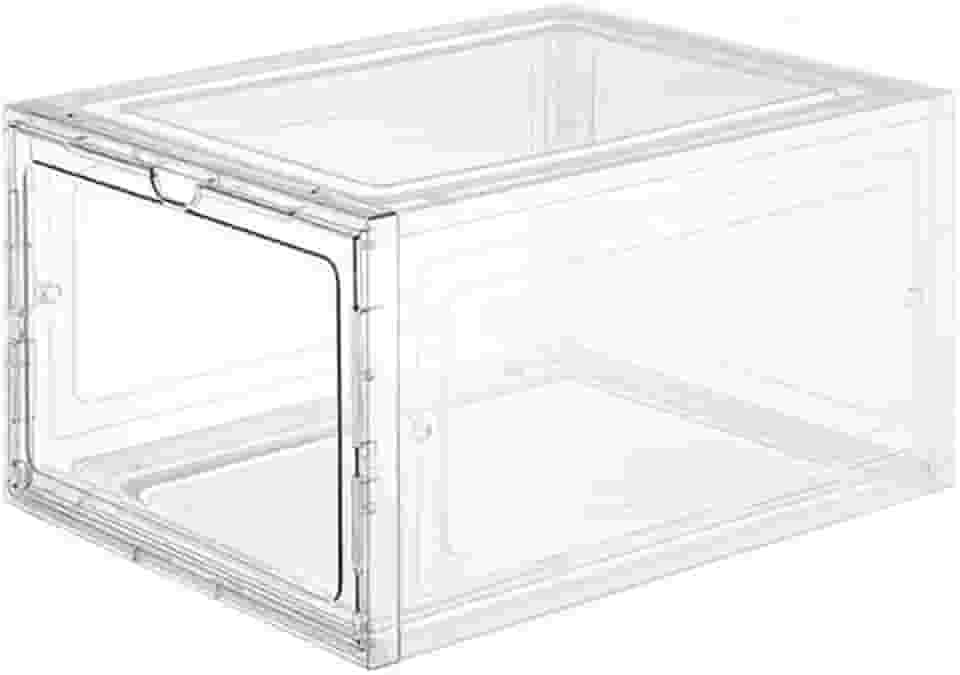 Caixa Organizadora De Sapato Armazenamento Transparente Empilhável à Prova de Poeira e Humidade Com Tampa Acrílico(1 unidade)