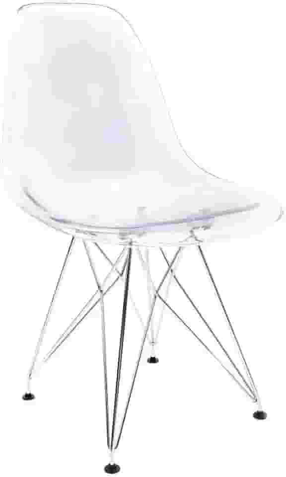 Cadeira Eames Transparente - Base Eiffel Cromada