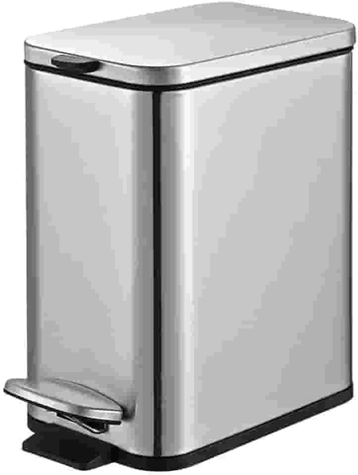 Brinox - Lixeira para Banheiro e Cozinha Retangular Frame 5L - Aço Inox