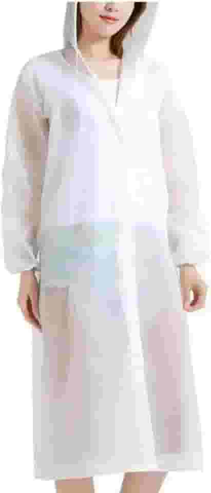 Capa de Chuva Reutilizável Transparente Capuz Adulto Unisex Impermeável Resistente Leve à Prova D’Água e Dobrável para Shows Viagens Caminhadas Acampamento Botão Passeio Festas