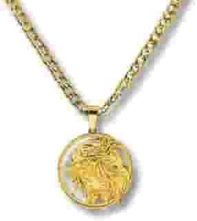 Colar Masculino Robusto Corpus Christi em Aço Inoxidável 316L Banhado a Ouro 18k 60cm Fé e Proteção Espiritual - Acompanha Bolsa de Veludo