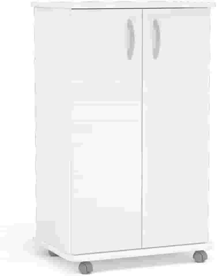 Armário Multiuso Limeira Baixo 2 Portas e 4 Prateleiras Branco Politorno