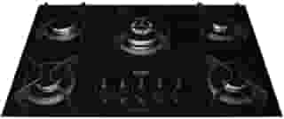 Cooktop 5 Bocas a Gás Dako Supreme com Queimador Tripla Chama e Mesa de Vidro Temperado Preto Bivolt