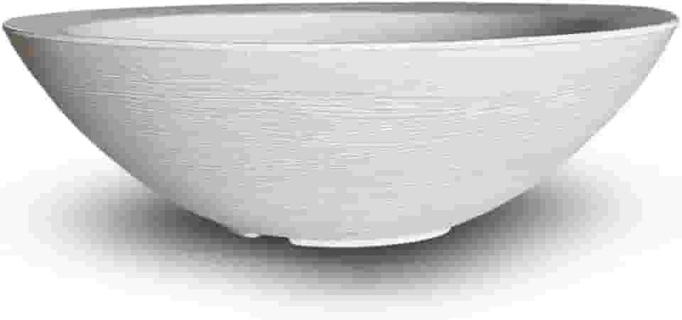 Vaso Bacia Grande Polieitleno Decorativo Planta Rosa do Deserto Cactos Suculentas N4 (Branco)