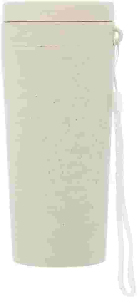 LYOR - Copo Térmico de Bambu e PP Parede Dupla com Alça e Tampa Branco 310ml