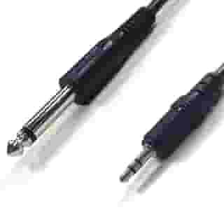 Cabo Adaptador P2 3,5mm para P10 6,35mm Estéreo, 3 Metros, Preto