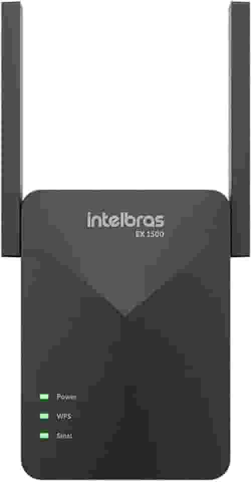 Extensor Mesh Wi-Fi 6 EX 1500 Preto Intelbras Cobertura de Até 100m²