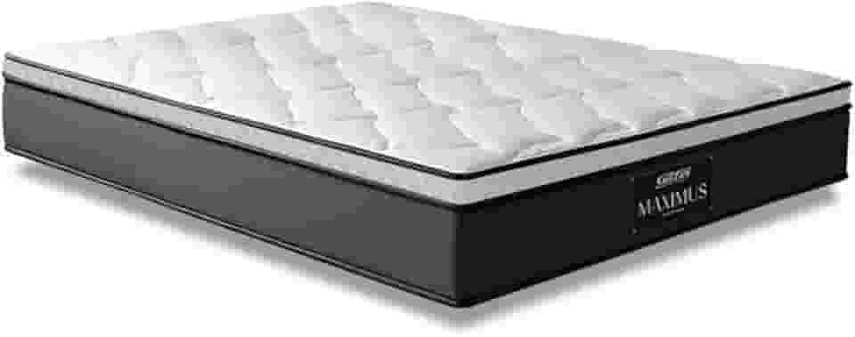 Colchão Casal Molas Ensacadas Pillow Top Maximus 138x188x28cm Cinza/Branco Gazin - Suporta até 120Kg por Pessoa