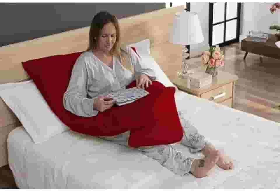 Travesseiro de corpo para Gestante Gravida 1,20x60 micropercal 200 fios (VERMELHO)