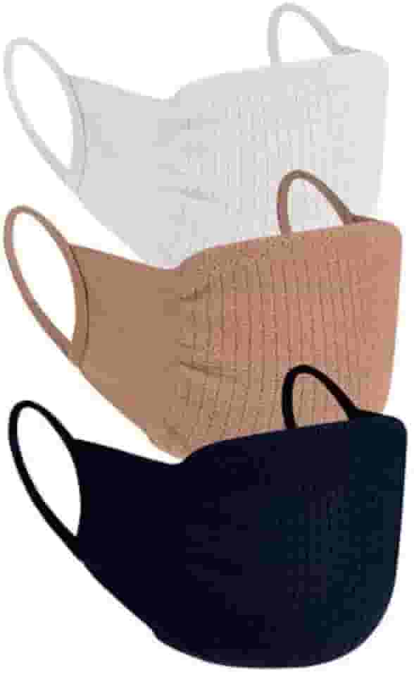 Kit Máscara Colorida Trifil Canelada Adulto, Branco, Nude, Azul Marinho