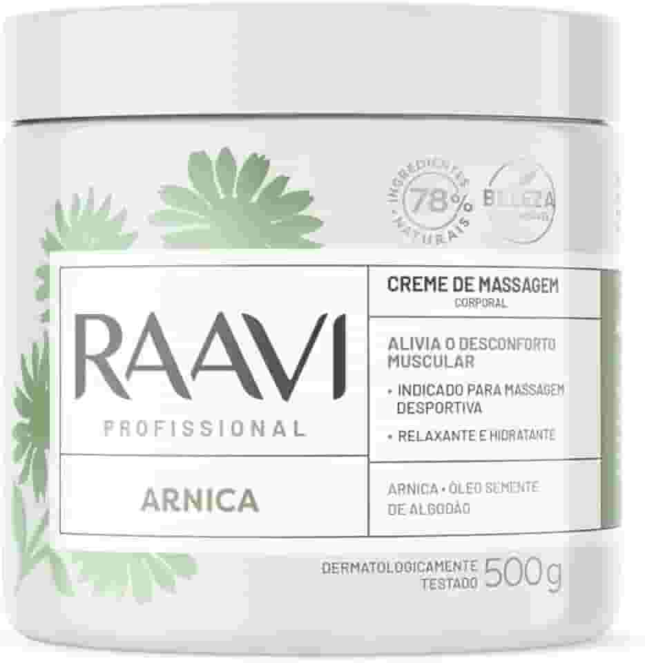 Creme Massagem Arnica, Raavi, 500G