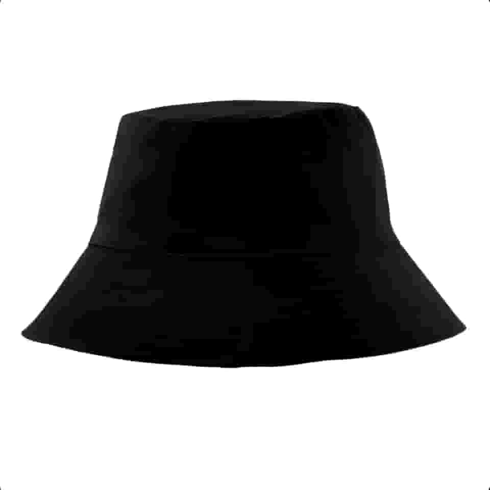 Chapéu Bucket Hat Unissex Feminino 100% Sarja (Preto)