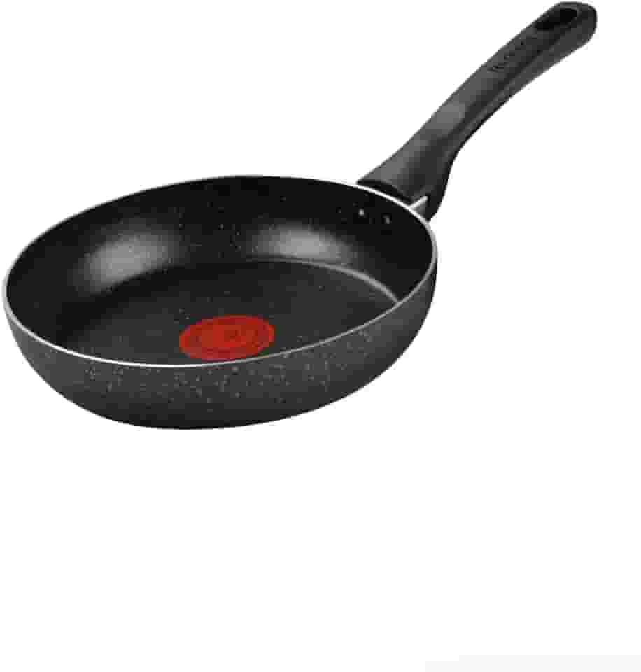 Frigideira Rochedo Stone Pro 20cm Preta com Efeito Pedra e Antiaderente Minerium, Alta Resistência e Durabilidade, Cabos Ergonômicos e Base Limpa Fácil