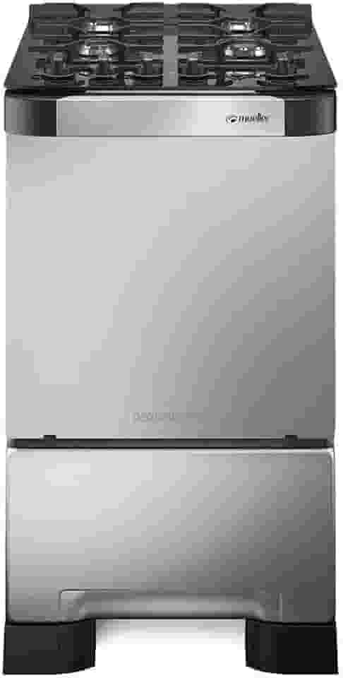 Fogão 4 Bocas Mueller Decorato Vetro Inox Bivolt com Mesa de Vidro