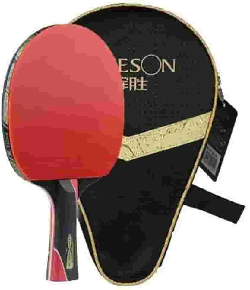 Raquete Tênis de Mesa Clássica 5 Estrelas Profissional Carbono Ping Pong + Capa + 3 Bolas