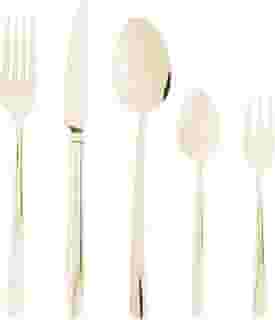 WOLFF Faqueiro de Aço Inox Viena Champanhe Fosco 30 Peças - Mesa Posta - Itens Para Casa - Utensílios de Cozinha - Enxoval - Casamento - Decoração