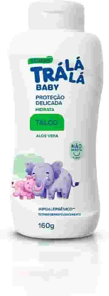 Trá Lá Lá Talco Hidrata Personagem Baby Branco E Verde 160 G