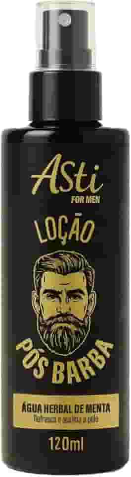 Asti Loção Pós-Barba Refrescante de Menta para Homens, Água Herbal Calmante, 120ml