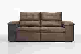 Sofá Compacto, Prático e Versátil 2 Lugares Reclinável e Retrátil Bel Veludo LIMOV Perfeito para Salas Pequenas (Capuccino)