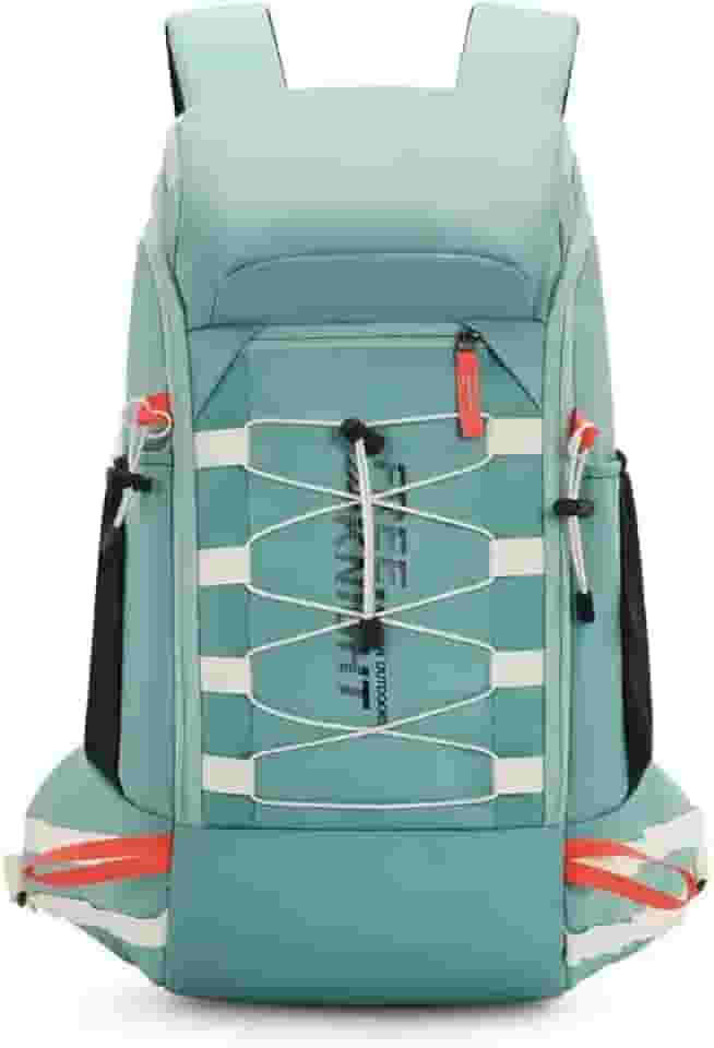 Genérico Mochila de ataque 40 litros | Mochila de trekking esportivo verde água com sistema de hidratação e proteção contra chuva