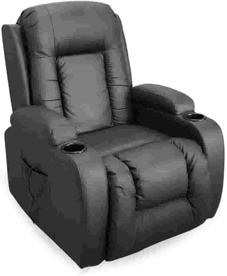 Poltrona Massageadora Papai Aquecimento Reclinável Cadeira Marrom